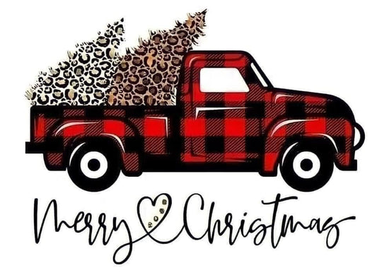 Merry Christmas Plaid Truck