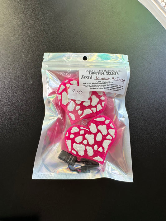 Cow Print Heart Vents- Jamaican Me Crazy