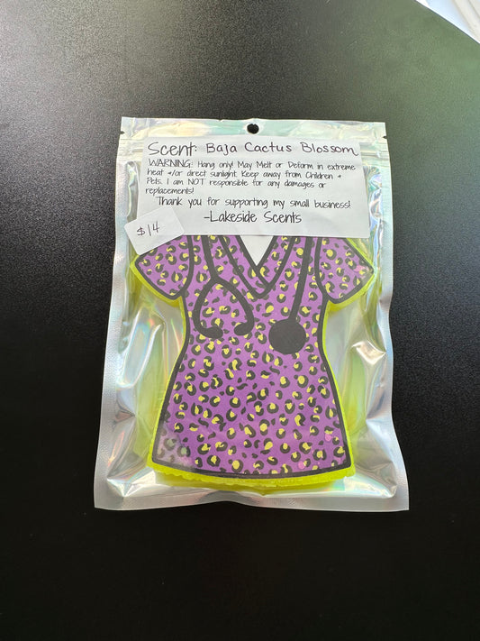 Scrub Top- Baja Cactus Blossom