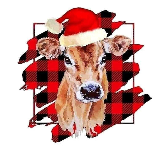 Plaid Xmas Cow